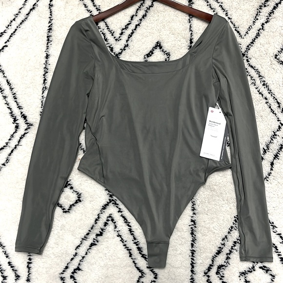 Lululemon Wundermost Ultra-Soft Nulu Square Neck Long Sleeve Bodysuit NWT. Sz L - Picture 5 of 10